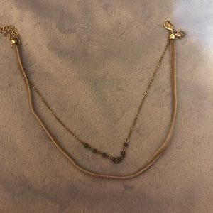 EXPRESS LAYERED GEM AND VELVET CHOKER NECKLACE